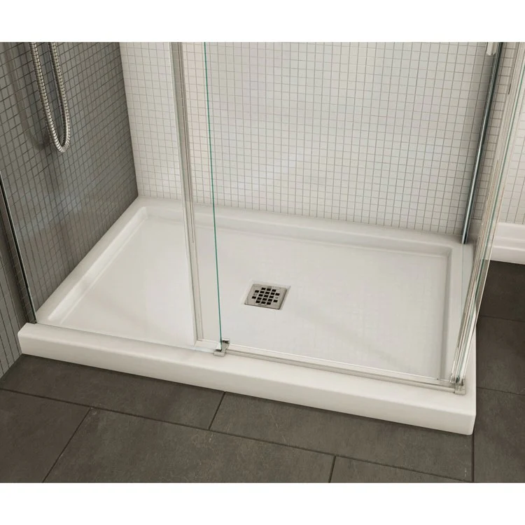 Shower Base B3 Square Drain/Corner Left White 48L x 32W Inch Acrylic Center - Frankwebs