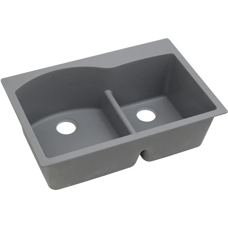Kitchen Sink Quartz Classic 33 x 22 Inch Double Bowl Offset 60/40 with Aqua Divide Bisque Drop-In - Frankwebs