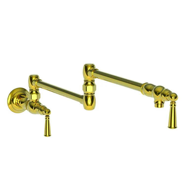 Pot Filler Jacobean Wall Mount 2 Lever ADA Polished Brass Uncoated Living - Frankwebs