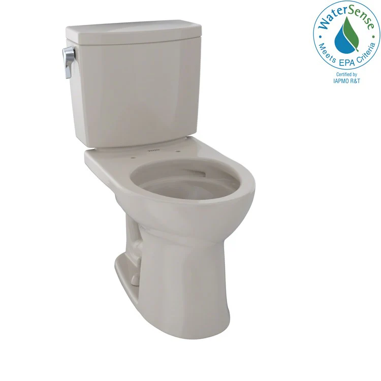Toilet Drake II 2 Pieces Universal Height Bone Round Front ADA 30 Inch 1.0 Gallons per Flush Left Hand Chrome Less Seat - Frankwebs