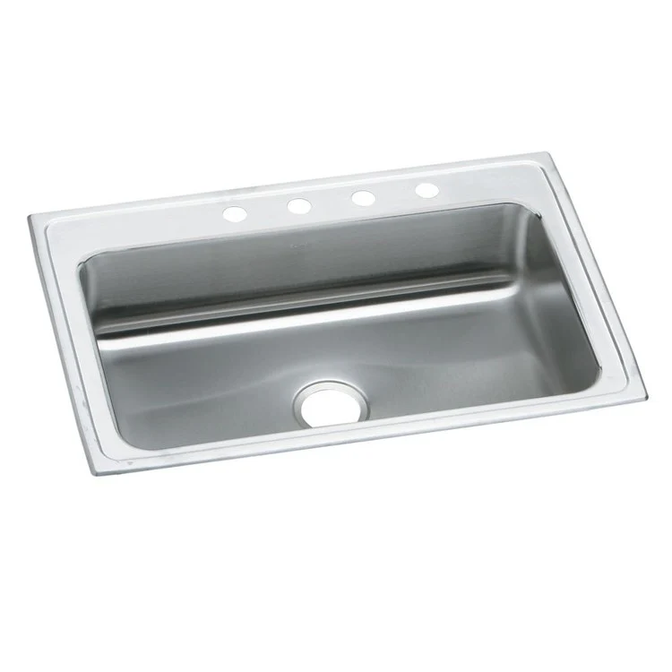 Kitchen Sink Celebrity 33 x 22 Inch Single Bowl 2 Hole Brushed Satin Drop-In Drain Location Center Full Spray Sides and Bottom - Frankwebs