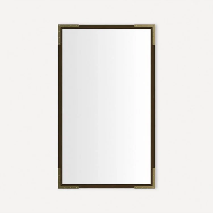 Bathroom Mirror Craft Industrial Framed Rectangular 24W x 40H Inch Bronze/Aged Brass Accent Wall Mount - Frankwebs