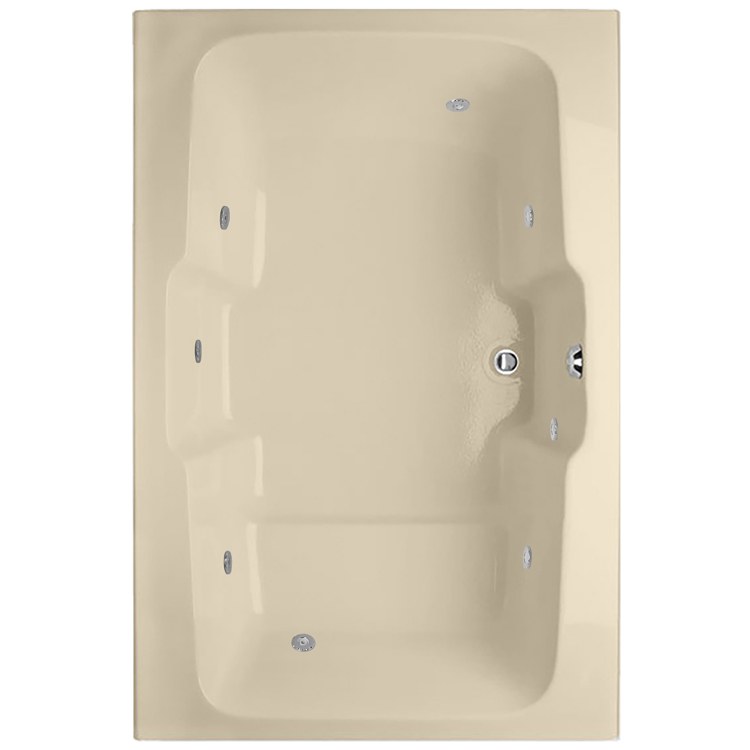 Combination Tub Designer Collection Victoria 73 x 48 x 24 Inch Drop-In Center Drain Bone Rectangle - Frankwebs