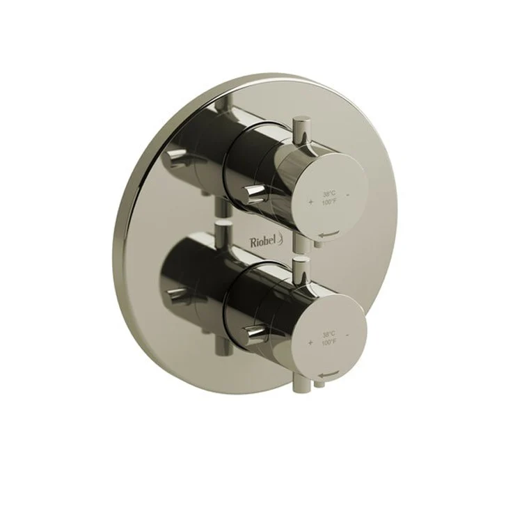 Thermostatic Valve Riu Pressure Balance System Round 4-Way 2 Cross Chrome 7-1/8W x 7-1/8H Inch - Frankwebs