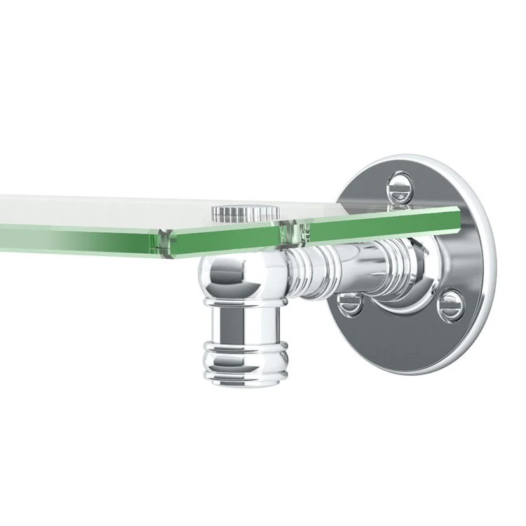 Shelf Cafe Rectangle Glass Shelf Chrome 20.125 Inch Tempered Glass - Frankwebs