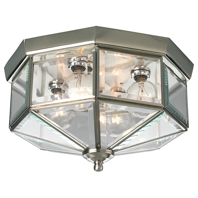 Bound Beveled Glass Four-Light Flush Mount Ceiling Lighting Fixture - Frankwebs