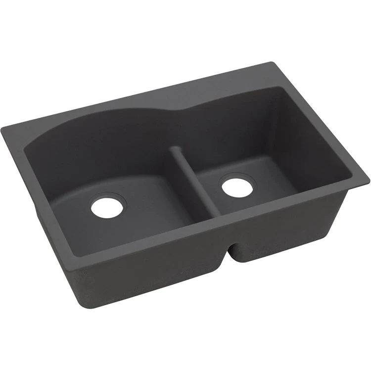 Kitchen Sink Quartz Classic 33 x 22 Inch Double Bowl Offset 60/40 with Aqua Divide Bisque Drop-In - Frankwebs