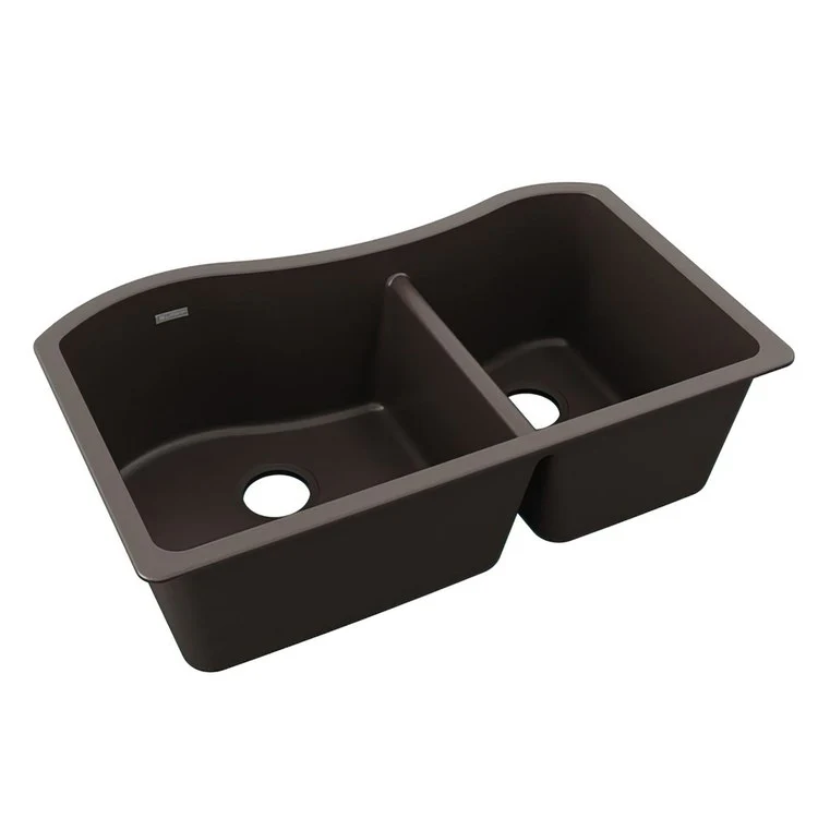 Kitchen Sink Quartz Classic 32.5 x 20 Inch Double Bowl 60/40 Greige Undermount - Frankwebs