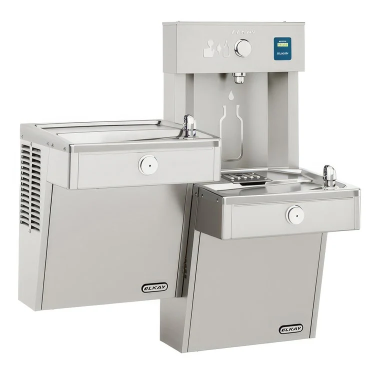 EZH2O Vandal-Resistant Bottle Filling Station with Bi-Level Refrigerated Cooler - Frankwebs