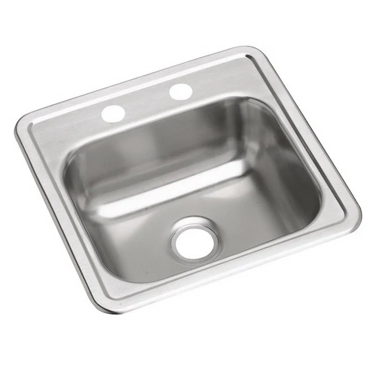 Bar Sink Dayton 15 x 15 Inch Single Bowl with Drain Opening 50 Pack 1 Hole ADA Satin Drop-In Square Drain Size 2 Inch - Frankwebs