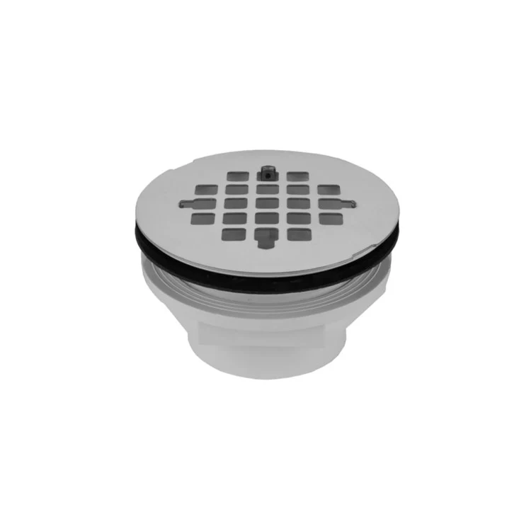 Shower Drain Rubber Seal Snap in Drain Plate 4-1/4 Inch Matte Black PVC/Stainless Steel for Fits 2