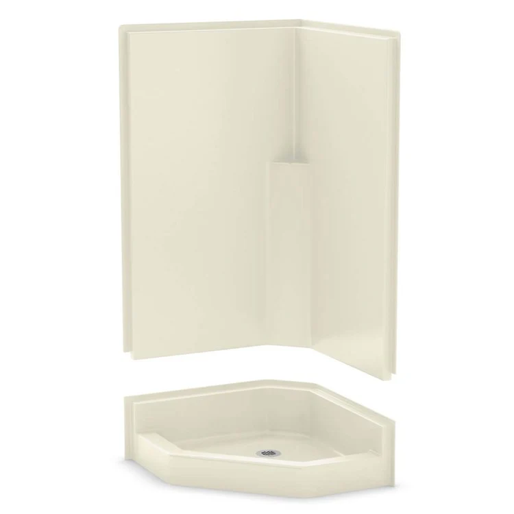 Shower Module 38 x 38 x 76-1/2 Inch AcrylX Biscuit 2 Pieces - Frankwebs