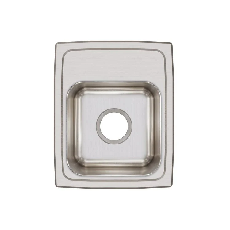 Kitchen Sink Lustertone Classic 13 x 16 Inch Single Bowl Lustrous Satin Drop-In Drain Location Center Bottom Only Pads - Frankwebs