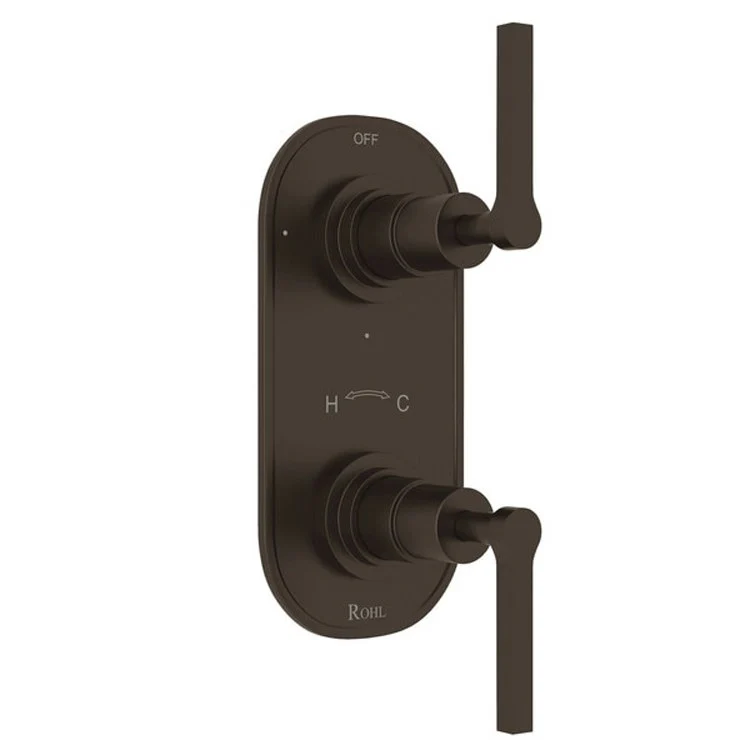 Thermostatic Trim Lombardia 1/2 Inch with Diverter 2 Metal Lever Satin Nickel 6.7 Gallons per Minute Brass - Frankwebs