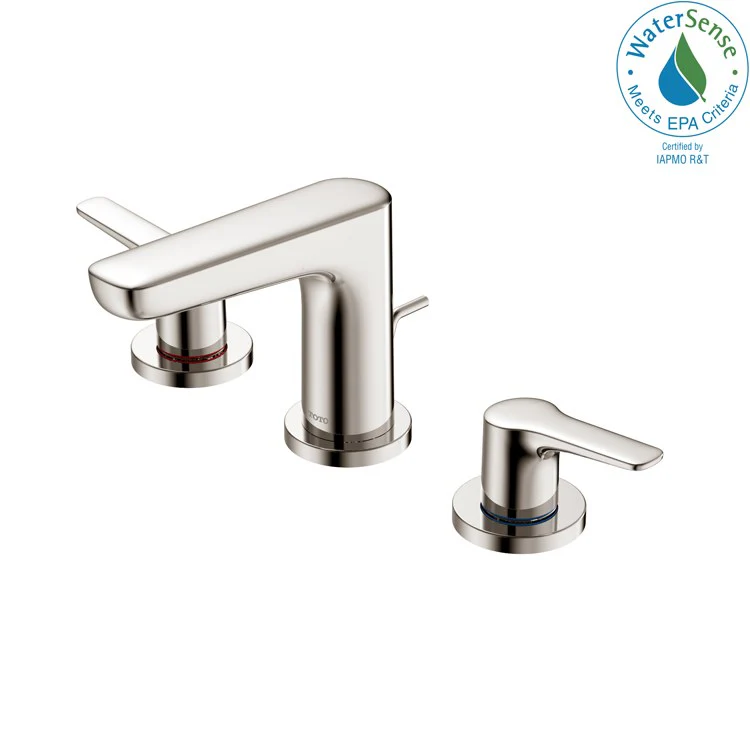 Lavatory Faucet GS Deck Mount Widespread 8 to 11 Inch Spread 2 Lever ADA CALGreen/WaterSense Polished Nickel 1.2 Gallons per Minute - Frankwebs