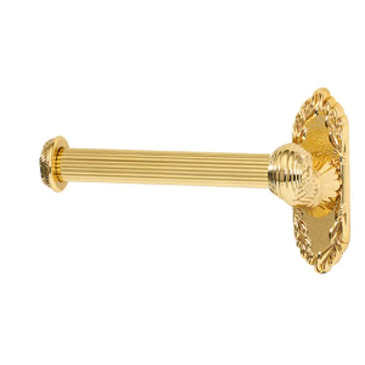 Toilet Paper Holder Ribbon & Reed Bath Right Single Post Unlacquered Brass 6-3/16 Inch 1-1/4 Inch Wall Mount - Frankwebs