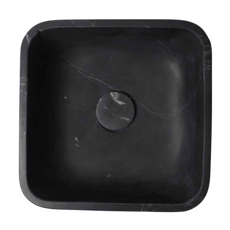 Vessel Maxton Square Honed 15 Inch Black Forest Marble - Frankwebs