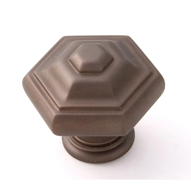 Knob Geometric Hexagon Bronze Brass 1-1/4 Inch 1-1/4 Inch 3/4 Inch - Frankwebs