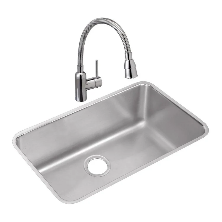 Sink Kit Lustertone Classic 30.5 x 18.5 Inch Single Bowl 3 Hole Lustrous Satin Faucet 10 Inch - Frankwebs