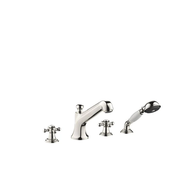 Tub Filler Madison Deck Mount with Handshower Set 2 Cross Round - Frankwebs