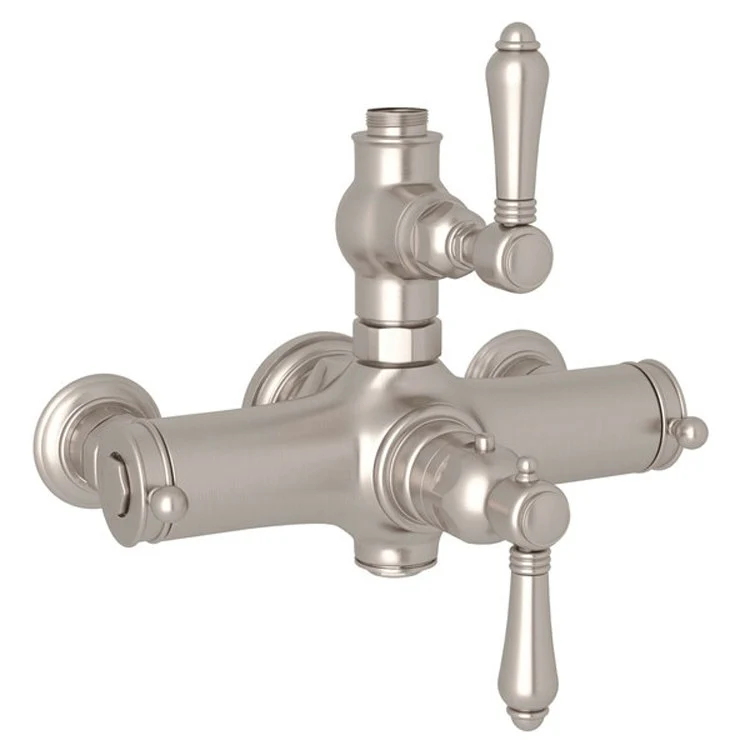 Thermostatic Valve Exposed with Volume and Temperature Control 2 Metal Lever Italian Brass - Frankwebs