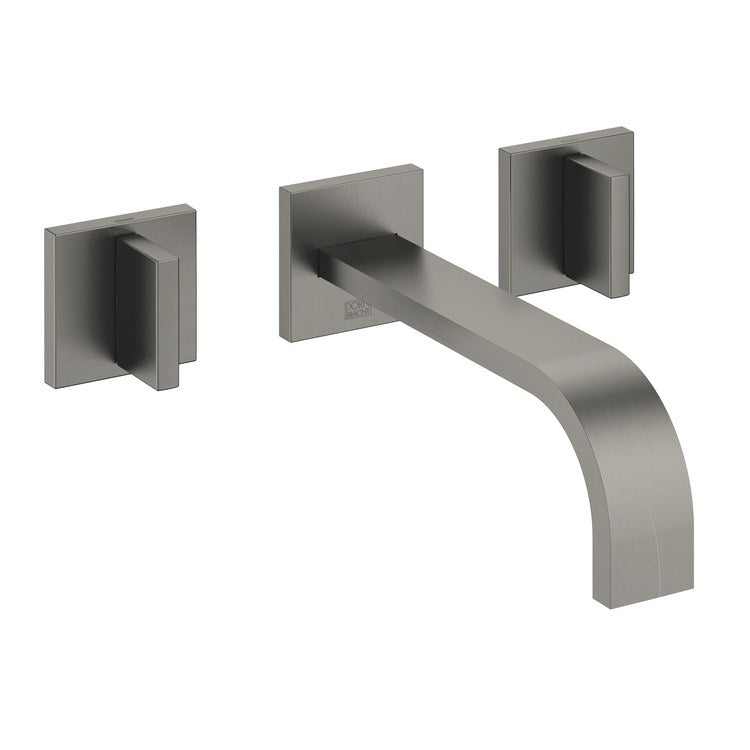 Lavatory Faucet MEM Wall Mount Mixer 2 Lever ADA WaterSense Brushed Dark Platinum 1.2 Gallons per Minute Less Drain 3 Hole - Frankwebs