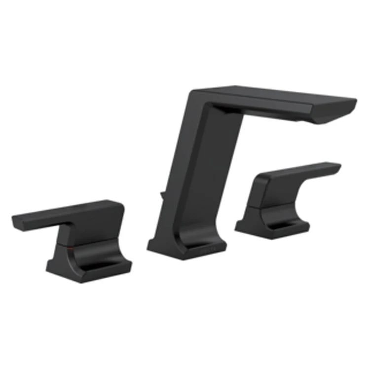 Lavatory Faucet Pivotal Widespread 6-16 Inch Spread 2 Lever ADA WaterSense Matte Black 1.2 Gallons per Minute - Frankwebs