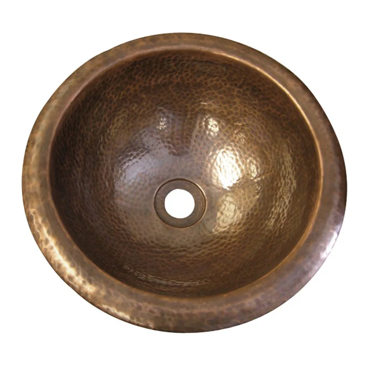 Lavatory Bowl Aldo Self Rimming Large Single Bowl 15 Inch Hammered Antique Copper 6-5/8 Inch - Frankwebs