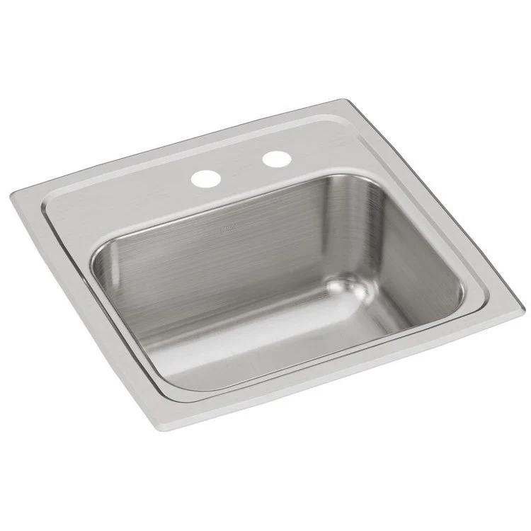 Bar Sink Lustertone Classic 15 x 15 Inch Single Bowl with Drain MR2 Hole Lustrous Satin Drop-In Square Drain Size 2 Inch - Frankwebs