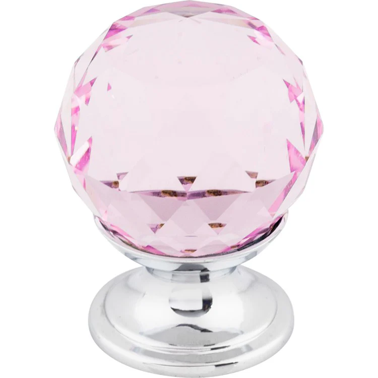 Knob Crystal Pink for Decorative Hardware Brushed Satin Nickel Brass 1-1/8 Inch 1-1/2 Inch - Frankwebs