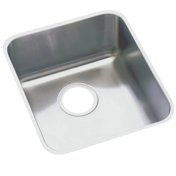 Kitchen Sink Lustertone Classic Gourmet 16 x 18.5 Inch Single Bowl ADA Lustrous Highlighted Satin Undermount Rectangle Drain Location Rear Center Depth 4-7/8 Inch Full Spray Sides and Bottom - Frankwebs