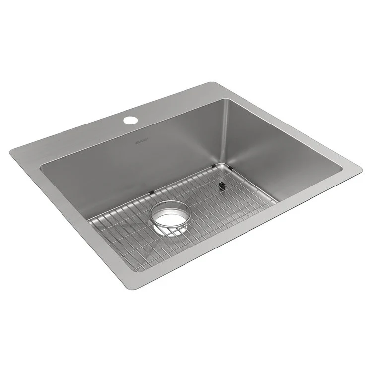 Kitchen Sink Crosstown 25 x 22 Inch Single Bowl 1 Hole Polished Satin Drop-In Undermount - Frankwebs
