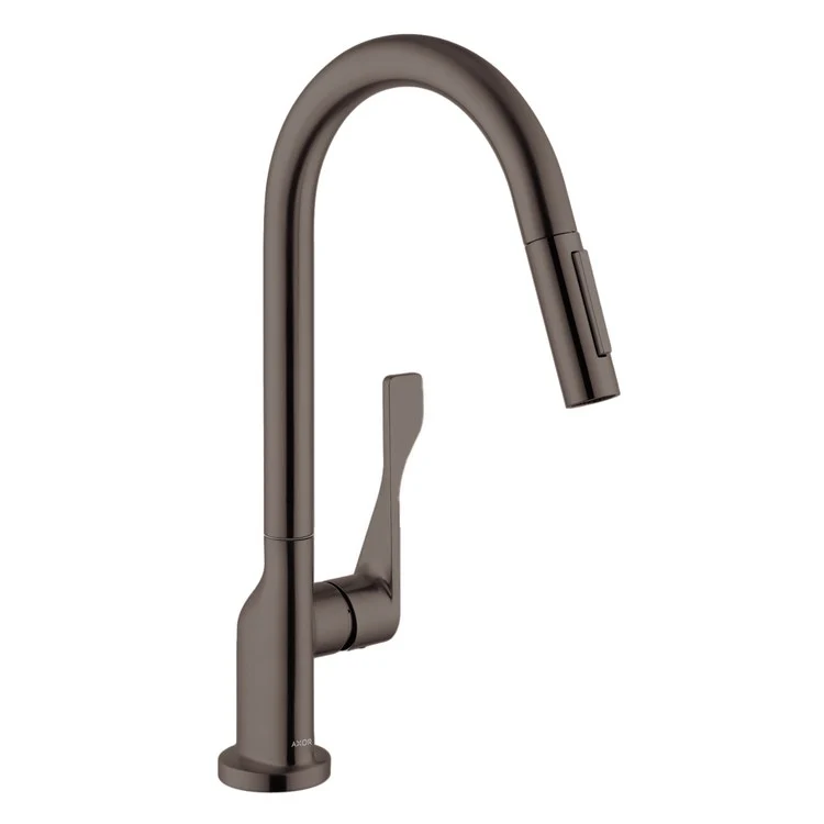 Kitchen Faucet Citterio with Magnetic Docking 1 Lever ADA Brushed Black Chrome High Arc 360 Degree Swivel 1 Hole Brass 1.75 Gallons per Minute - Frankwebs