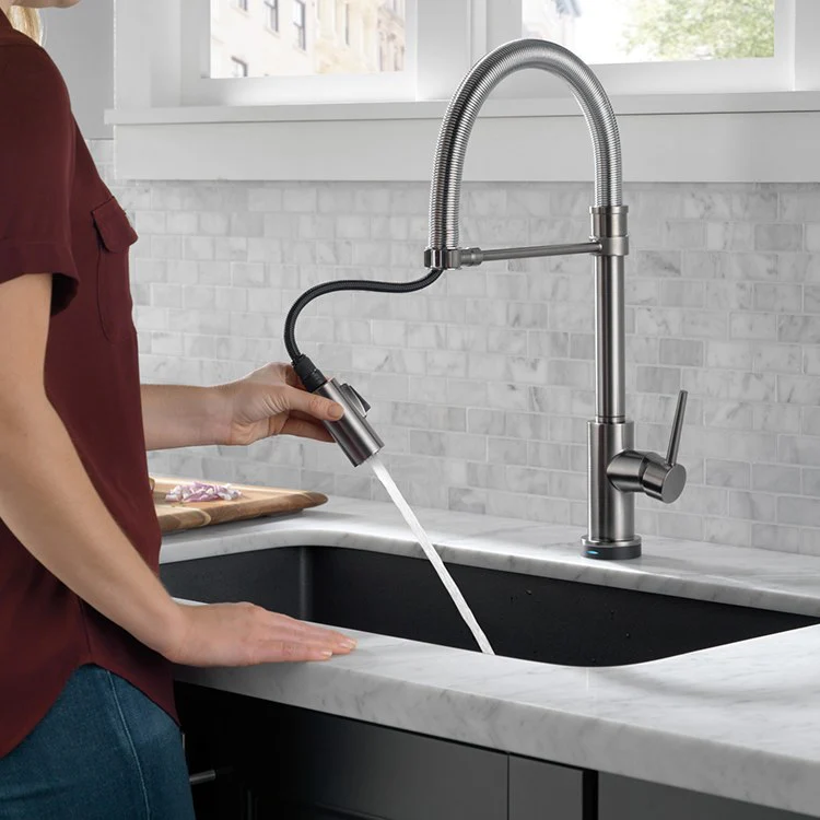 Trinsic Pro Single Handle Pull-Down Spring Spout Kitchen Faucet with Touch2O Technology - Frankwebs