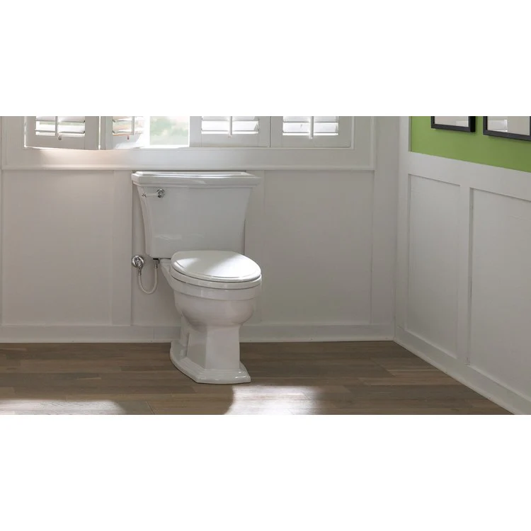 Toilet Eco Clayton 2 Pieces Close Coupled Universal Height Cotton Elongated ADA 31-5/8 Inch 1.28 Gallons per Flush Left Hand Chrome Less Seat - Frankwebs