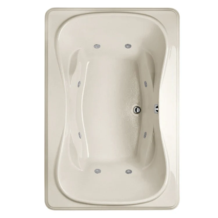 Combination Tub Designer Collection Jennifer 72 x 48 x 25 Inch Drop-In Center Drain Bone Rectangle - Frankwebs