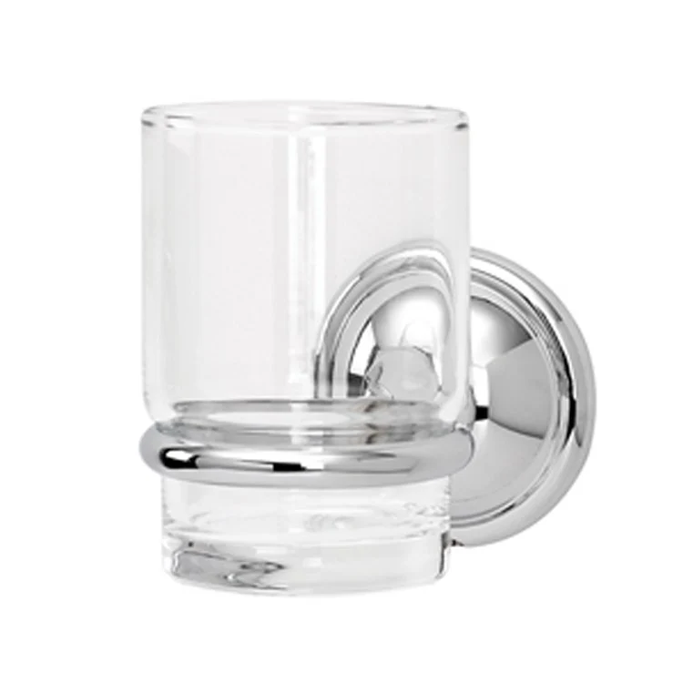 Tumbler Holder Yale Bath Polished Chrome Includes Tumbler Wall Mount Brass/Glass 4-5/8 x 2-5/8 Inch - Frankwebs