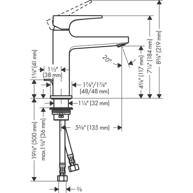 Lavatory Faucet Metropol 110 Deck Mount 1 Lever ADA Brushed Black Chrome 1.2 Gallons per Minute - Frankwebs