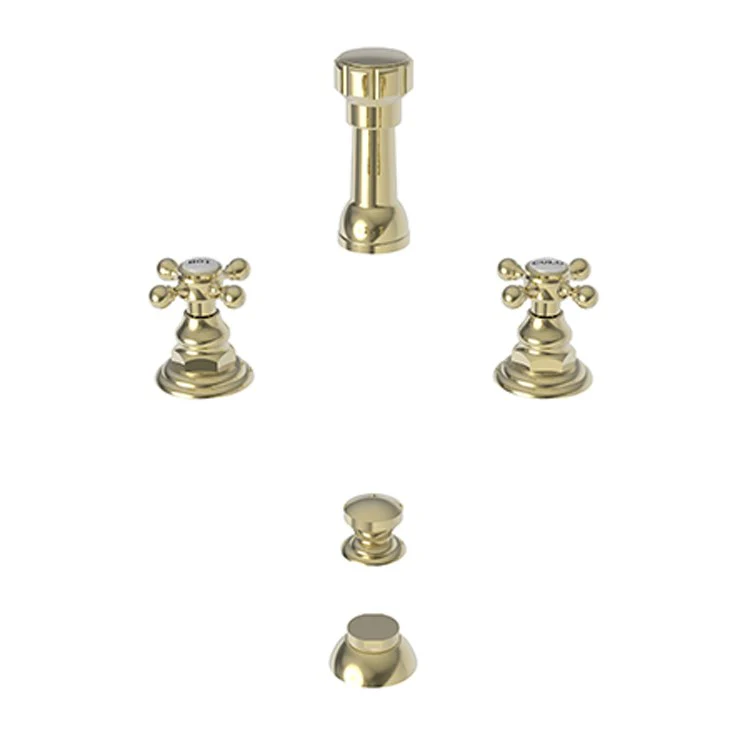 Bidet Faucet Alveston 8 to 16 Inch Spread 2 Cross ADA Satin Brass PVD - Frankwebs