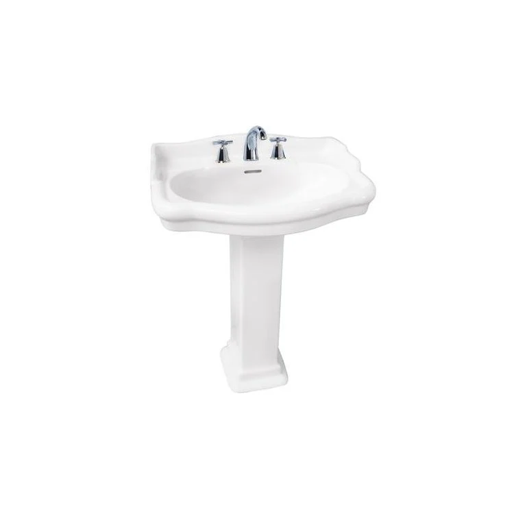 Pedestal Top Stanford 660 26 Inch White 8 Inch Spread Vitreous China Rectangle - Frankwebs