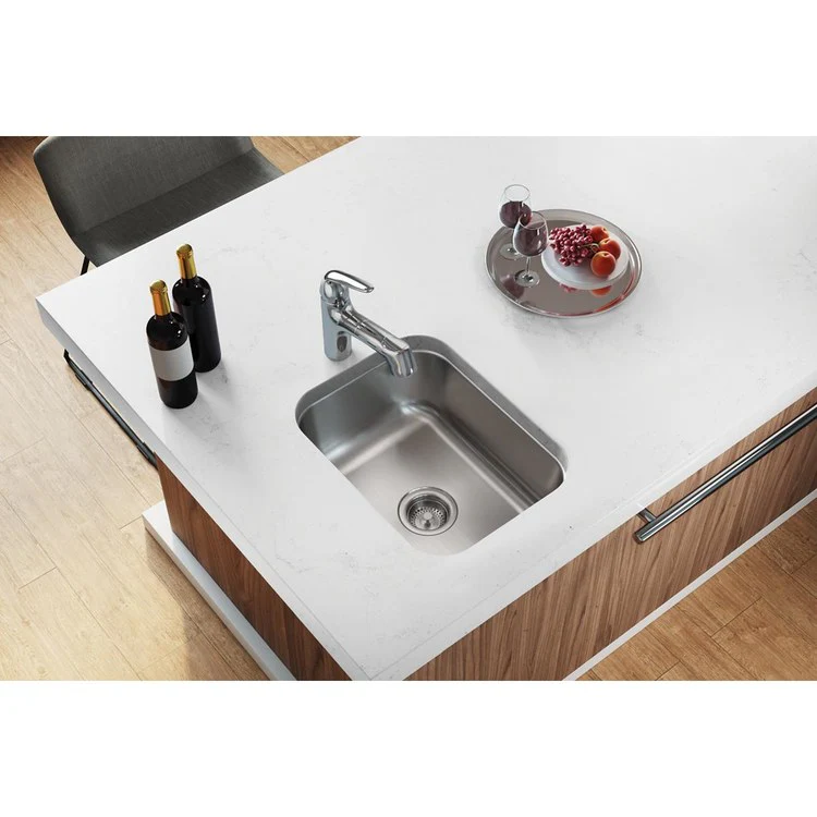 Kitchen Sink Dayton 16 x 20.5 Inch Single Bowl Soft Satin Undermount - Frankwebs