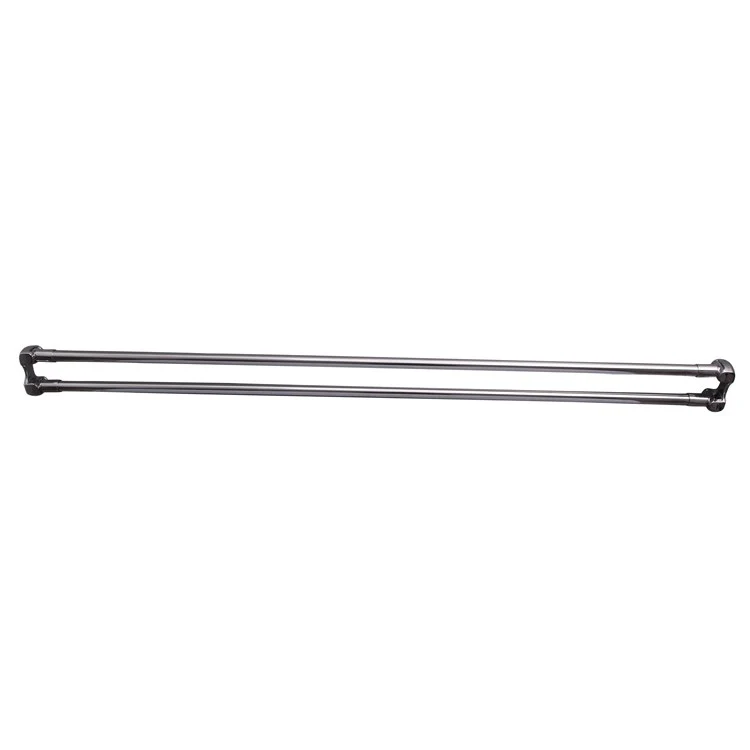 Shower Rod Straight Double with Flanges Brushed Nickel 60 Inch Brass - Frankwebs