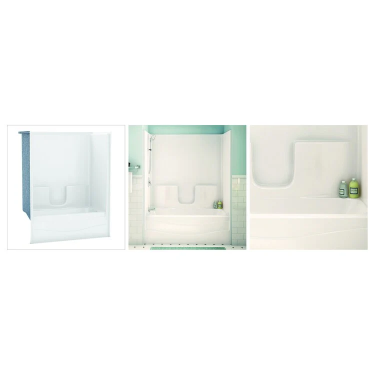 Tub and Shower Module 59-7/8 x 35-7/8 x 75-1/8 Inch AcrylX Right Hand Biscuit - Frankwebs