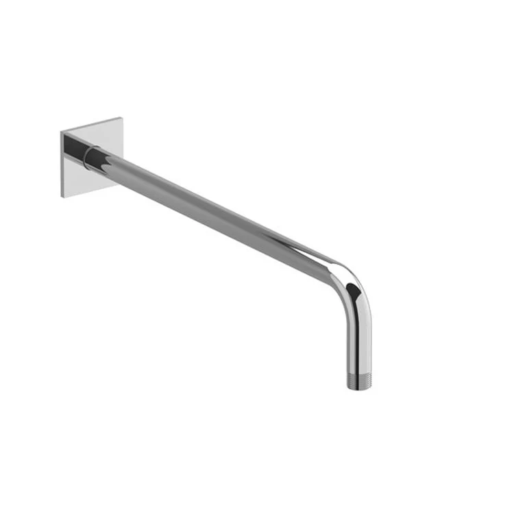 Shower Arm with Square Escutcheon and Square Flange Chrome 15-3/4 Inch 1/2 Inch Inlet MNPT Brass Wall Mount - Frankwebs