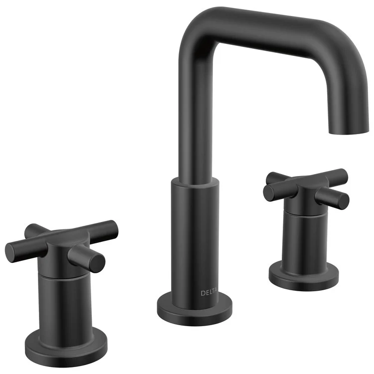 Lavatory Faucet Nicoli Widespread 6-16 Inch Spread 2 Lever ADA WaterSense Matte Black 1.2 Gallons per Minute 8-1/8 Inch - Frankwebs