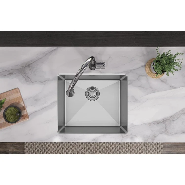 Kitchen Sink Crosstown 21.5 x 18.5 Inch Single Bowl Polished Satin Undermount - Frankwebs