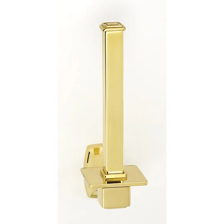Toilet Paper Holder Cube Bath Reserve Polished Brass 6-3/4 Inch 3-1/16 Inch Wall Mount - Frankwebs