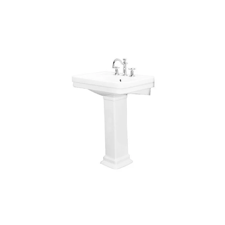 Pedestal Top Sussex 660 26 Inch White 8 Inch Spread Vitreous China Rectangle - Frankwebs
