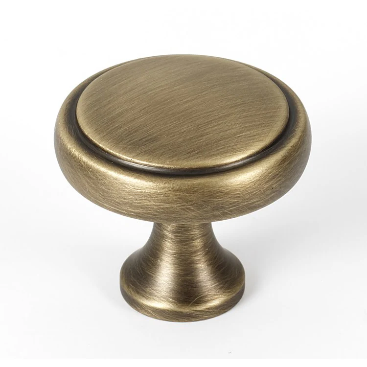 Knob Royale Round Antique English Brass 1-1/4 Inch 1-1/8 Inch 5/8 Inch - Frankwebs