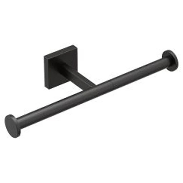 Toilet Paper Holder Triva Double Post Matte Black Zinc/Stainless Steel 10-11/16 Inch 3-15/16 Inch Concealed Screw - Frankwebs